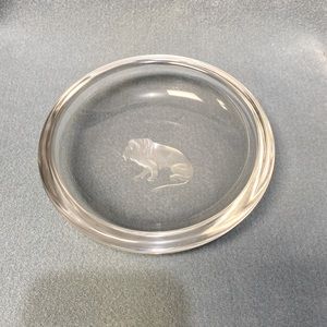 Crystal VAL SAINT LAMBERT ETCHED CRYSTAL LION BOWL 6 INCH